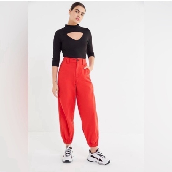 BDG Urban Outfitters Red Jordan Jogger Pants Size XS - Picture 1 of 6
